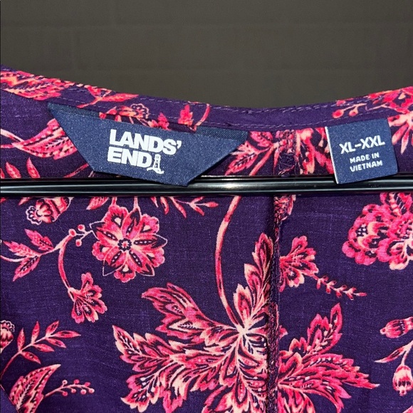 Lands End Purple Floral Swim Cover Up - Picture 3 of 4